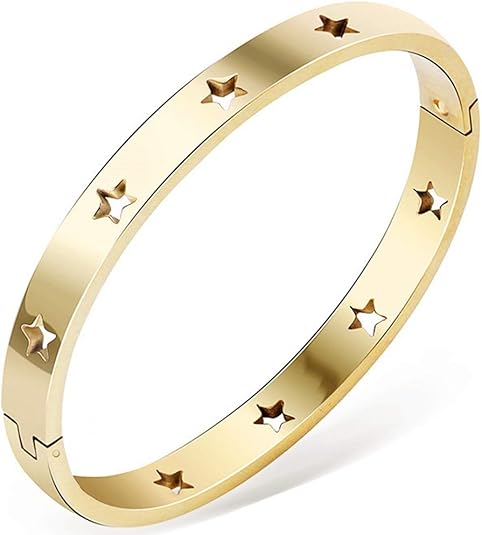 Pulsera Mujer Acero Estrellas Brazalete de Moda