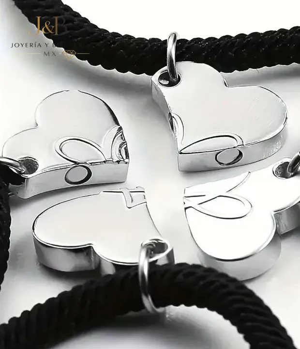 Kit 4 Pulseras de Trébol Magnéticas con Imán de Corazón - Imagen 2