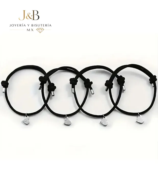 Kit 4 Pulseras de Trébol Magnéticas con Imán de Corazón - Imagen 4