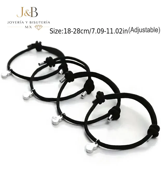 Kit 4 Pulseras de Trébol Magnéticas con Imán de Corazón - Imagen 7