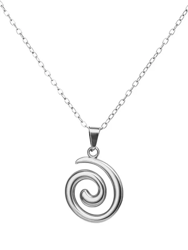 Collar y Cadena con Dije Espiral en Acero Inoxidable Joyería Mujer